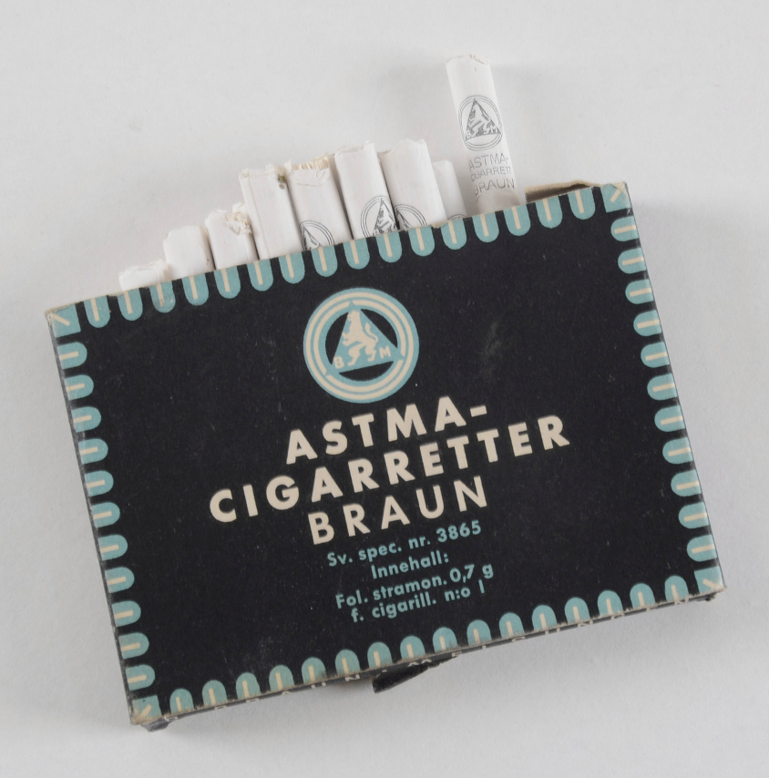 Ett paket med så kallade astmacigaretter